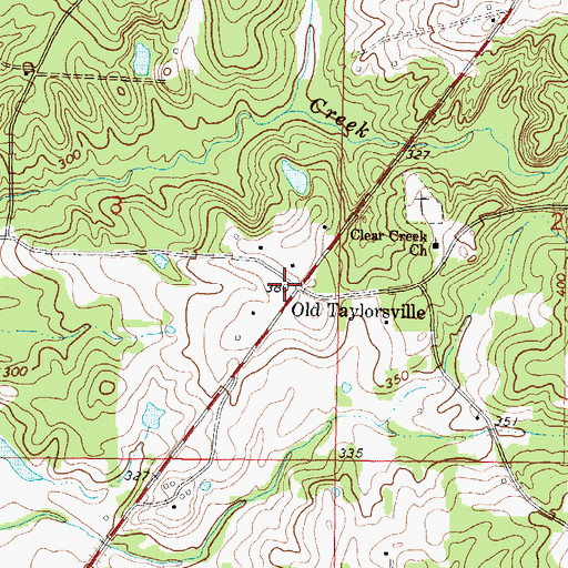 Topographic Map of Old Taylorsville, MS