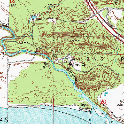 Topographic Map of Heilman Cemetery, AR