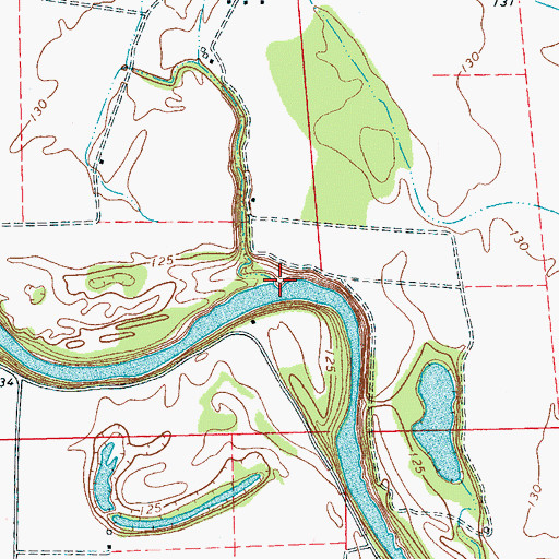 Topographic Map of Onemile Bayou, MS