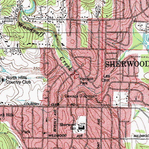 Topographic Map of Henson Park, AR