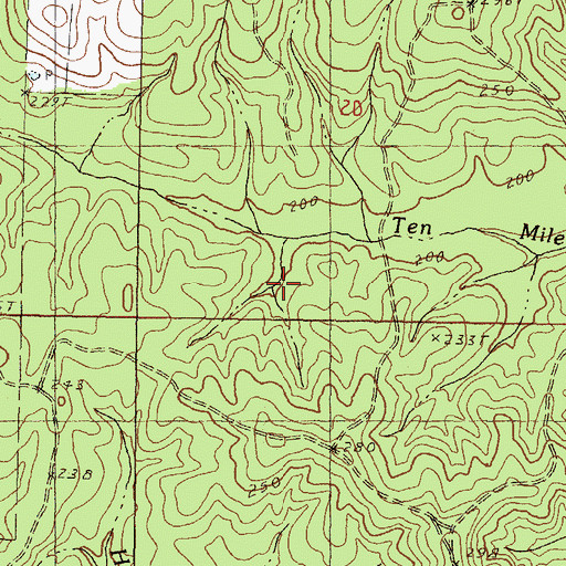 Topographic Map of Open Gap, MS