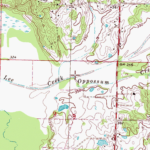 Topographic Map of Opossum Creek, MS
