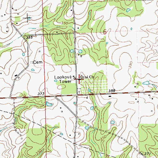 Topographic Map of Oral Church, MS