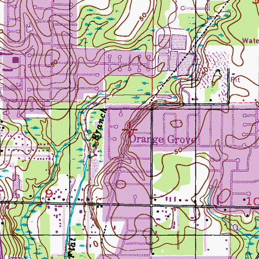 Topographic Map of Orange Grove, MS