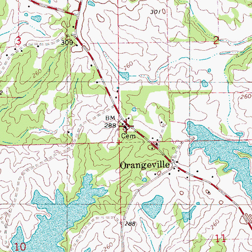 Topographic Map of Orange Hill Church, MS