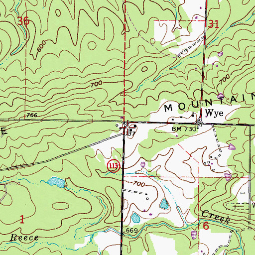Topographic Map of Highland School (historical), AR