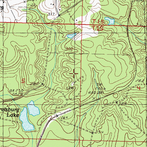 Topographic Map of Orvisburg Cemetery, MS
