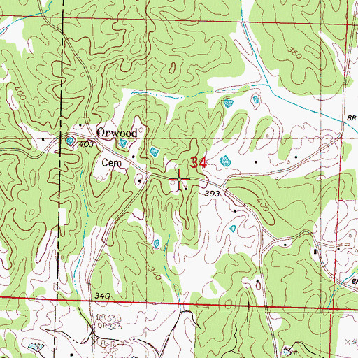 Topographic Map of Orwood School, MS