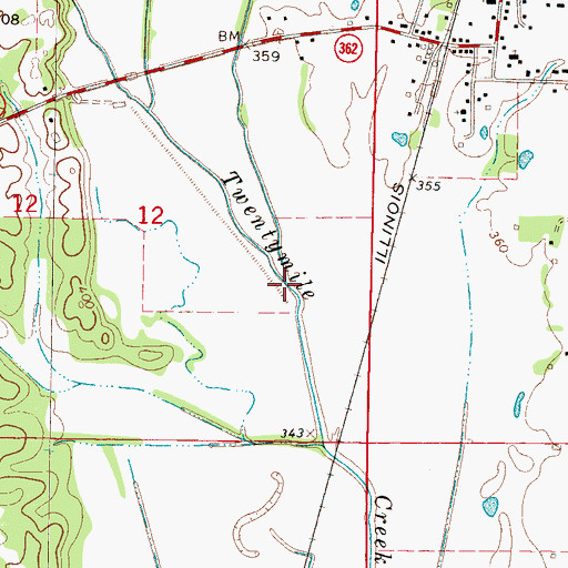 Topographic Map of Osborne Creek, MS