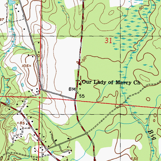 Topographic Map of Our Lady of Mercy Church, MS