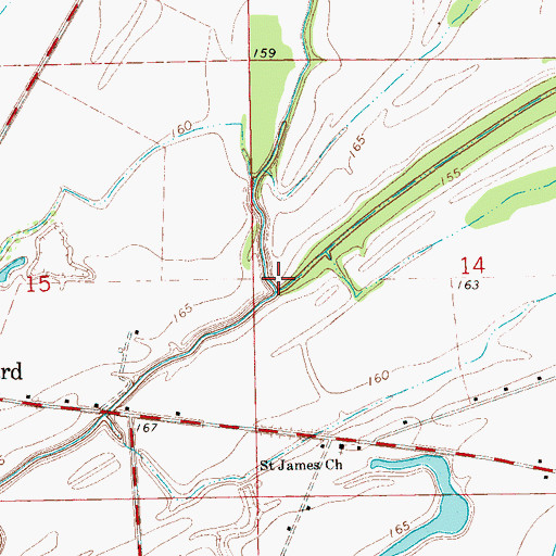 Topographic Map of Overcup Slough, MS