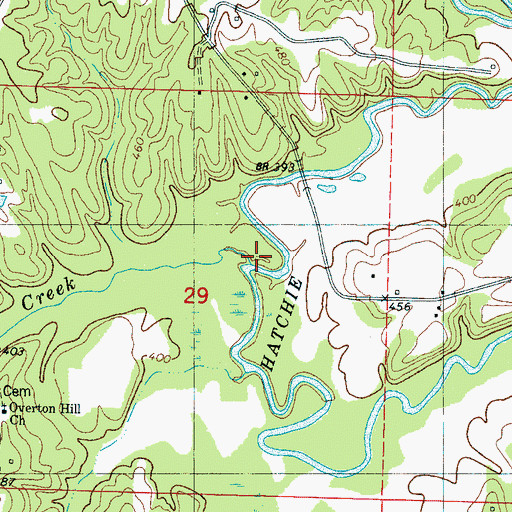Topographic Map of Overton Creek, MS
