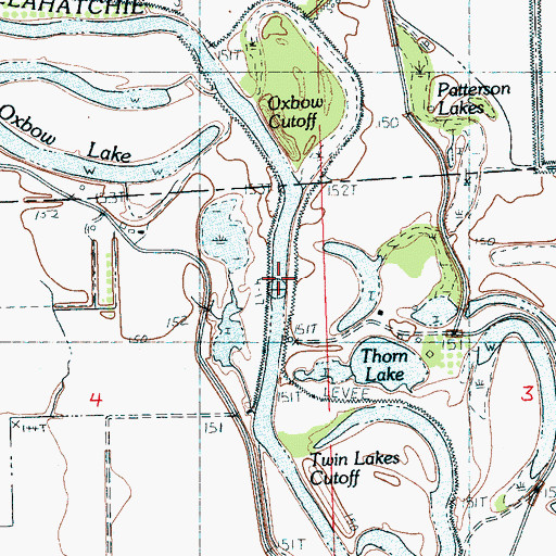 Topographic Map of Oxbow Cut -Off, MS