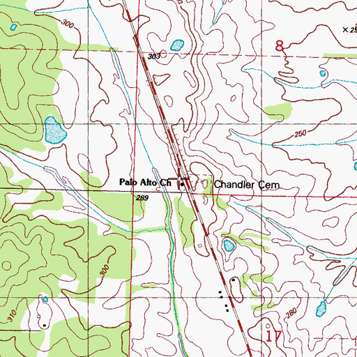 Topographic Map of Palo Alto Missionary Baptist Church, MS