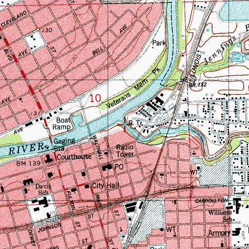 Topographic Map of Pelucia Bayou, MS
