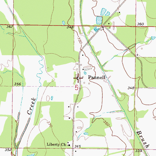 Topographic Map of Pannell, MS