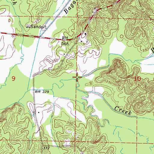 Topographic Map of Panther Creek, MS