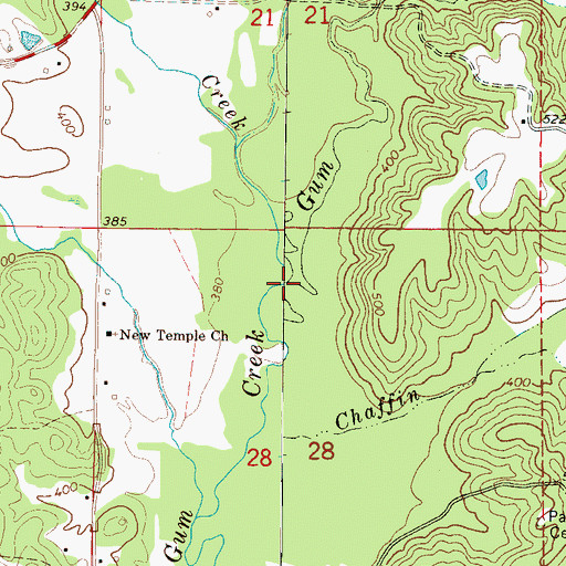 Topographic Map of Panther Creek, MS