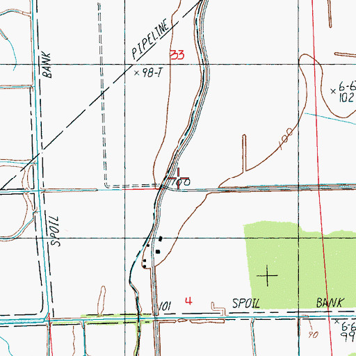 Topographic Map of Paradise Church, MS