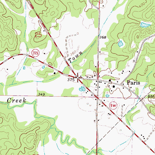 Topographic Map of Paris, MS