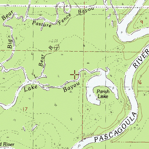Topographic Map of Parish Lake Bayou, MS
