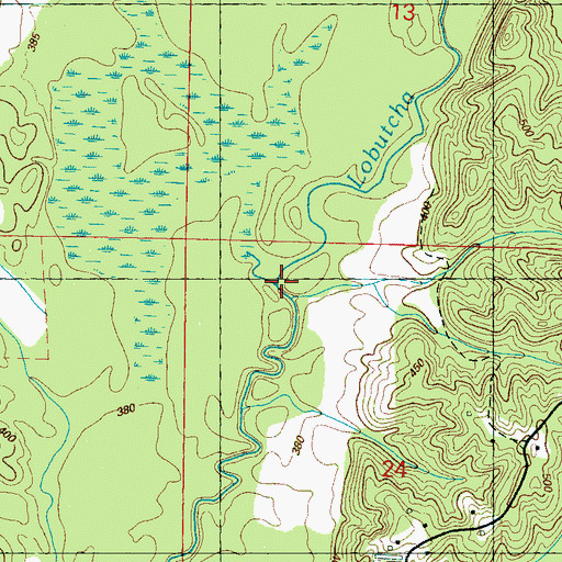 Topographic Map of Parker Branch, MS