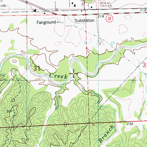 Topographic Map of Parker Branch, MS