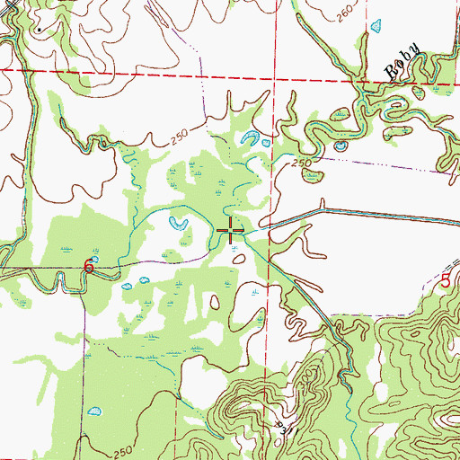 Topographic Map of Parker Creek, MS