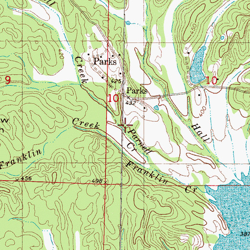 Topographic Map of Parnell Creek, MS