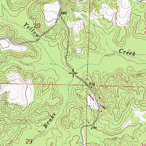 Topographic Map of Paster Reed Brake, MS