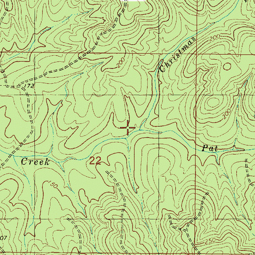 Topographic Map of Pat Branch, MS
