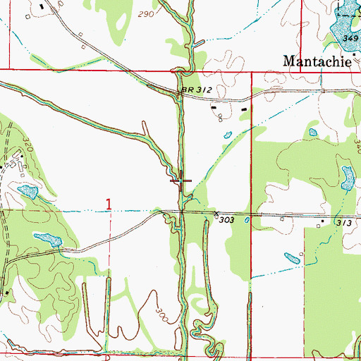 Topographic Map of Patch Creek, MS