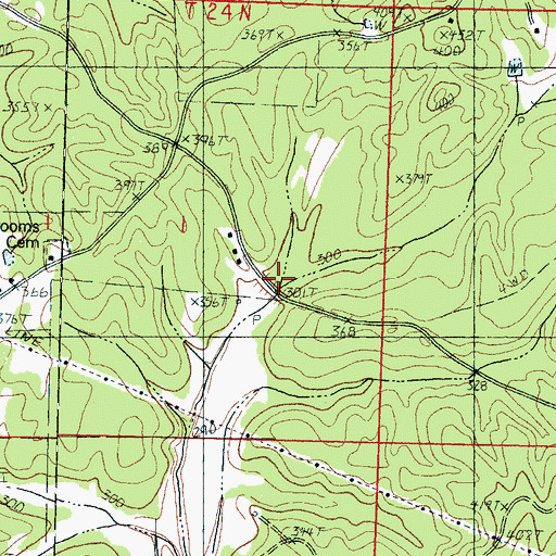 Topographic Map of Pate Branch, MS
