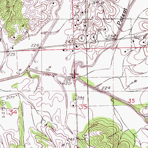 Topographic Map of Patent Creek, MS