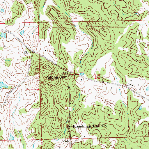 Topographic Map of Patona Cemetery, MS