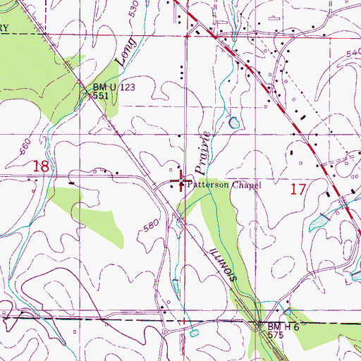 Topographic Map of Patterson Chapel, MS