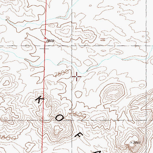 Topographic Map of Kofa Mountains, AZ