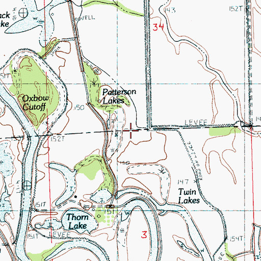 Topographic Map of Patterson Lakes, MS