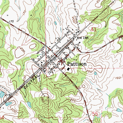 Topographic Map of Pattison, MS