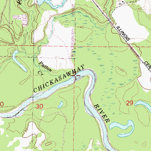 Topographic Map of Patton Creek, MS