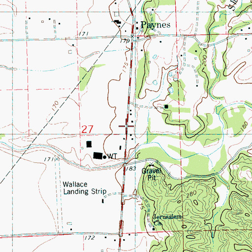 Topographic Map of Paynes, MS