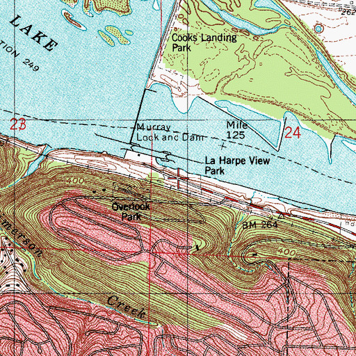 Topographic Map of La Harpe View Park, AR