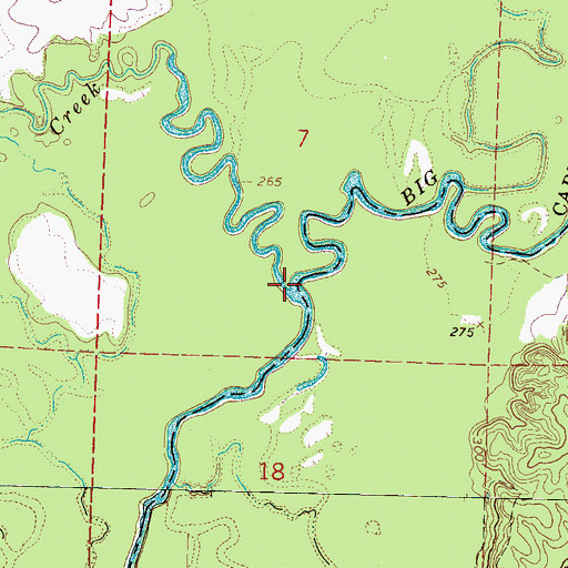 Topographic Map of Peachahala Creek, MS