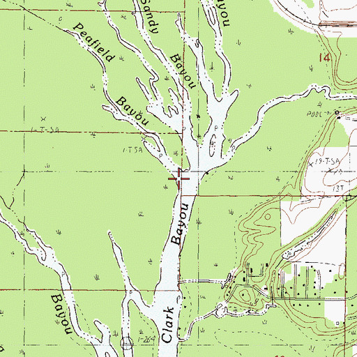 Topographic Map of Peafield Bayou, MS