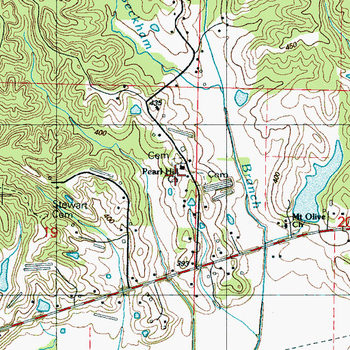 Topographic Map of Pearl Hill Church, MS