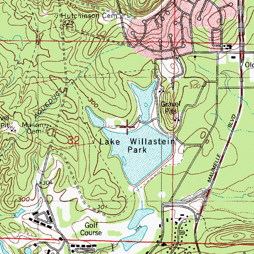 Topographic Map of Lake Willastein Park, AR