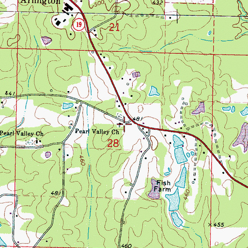 Topographic Map of Pearl Valley Church, MS