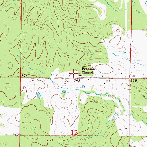 Topographic Map of Pearson Chapel, MS