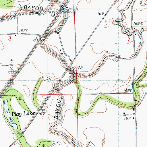 Topographic Map of Pecan Bayou, MS