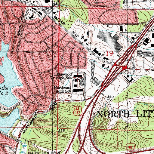 Topographic Map of Lakewood Junior High School, AR